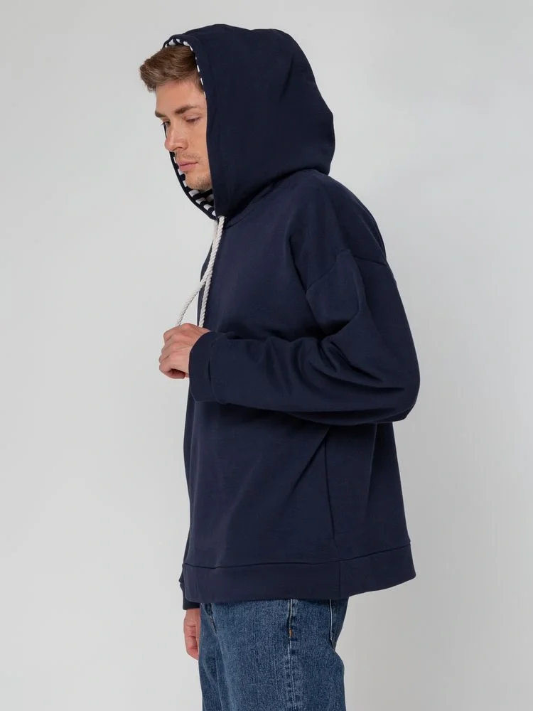 Худи унисекс оверсайз Seamark, темно-синее - фото 9