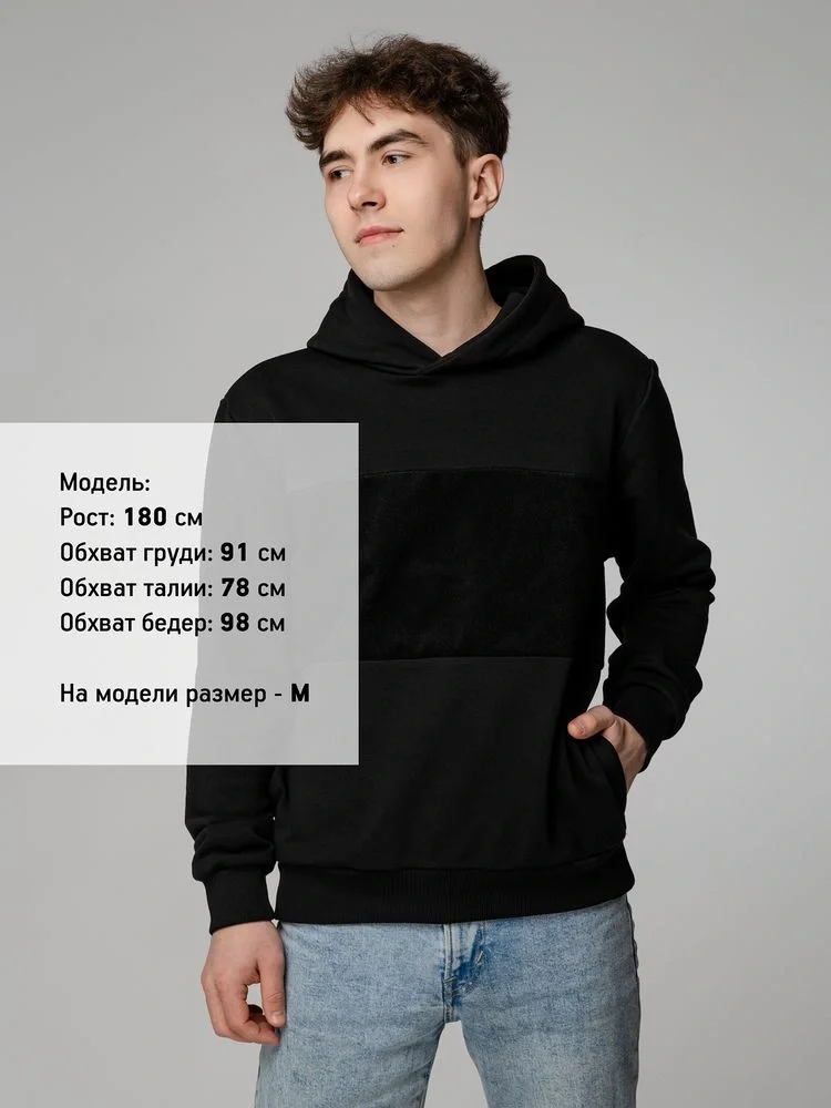 Худи унисекс Patch Catcher со вставкой из липучки, черное - фото 12