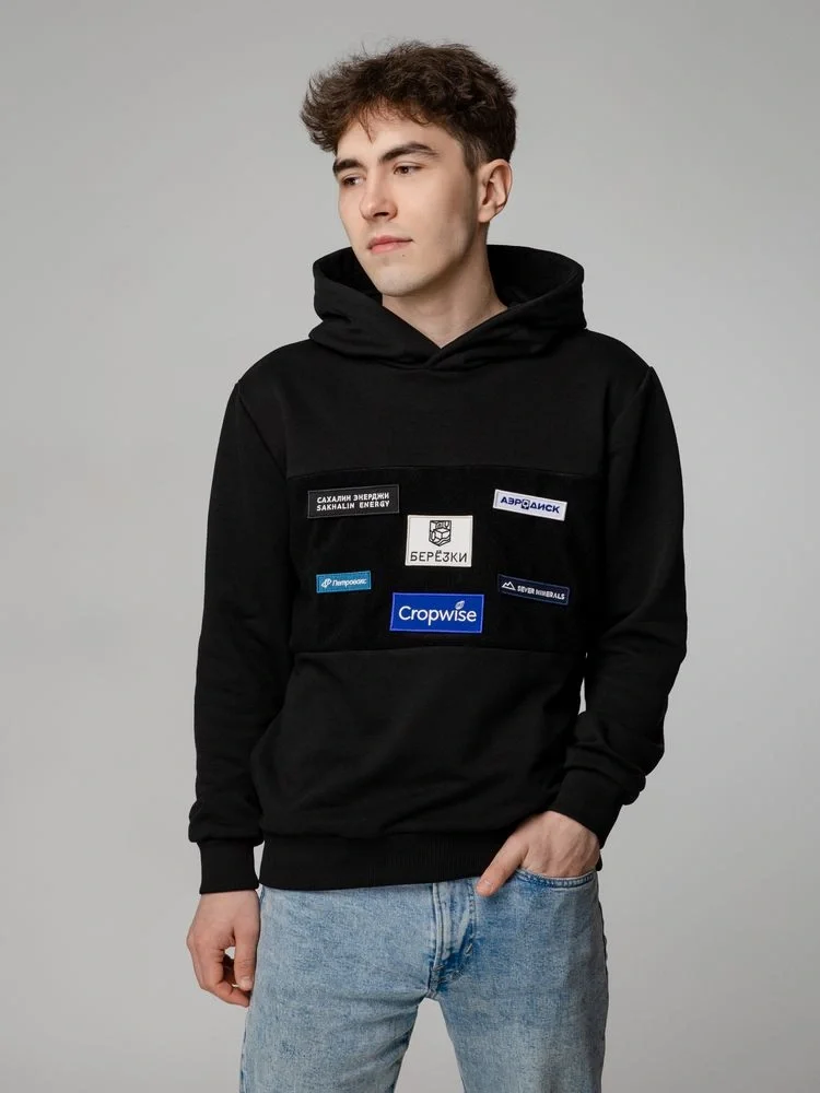 Худи унисекс Patch Catcher со вставкой из липучки, черное - фото 15