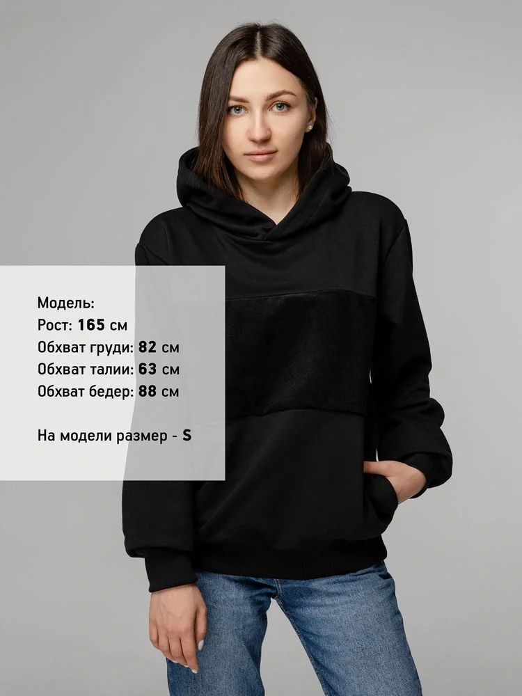 Худи унисекс Patch Catcher со вставкой из липучки, черное - фото 9