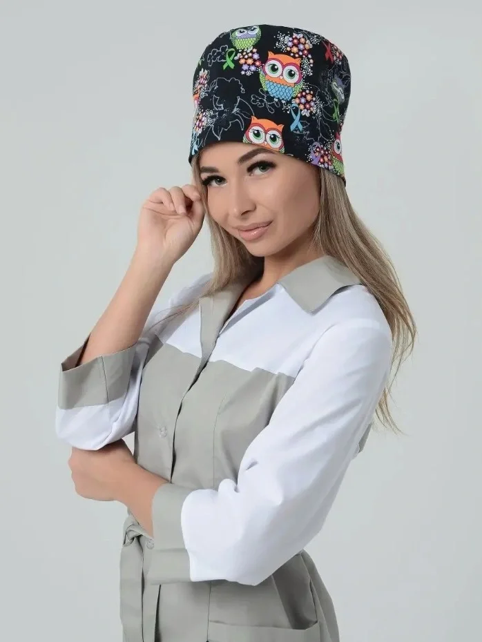 Колпак SVforma для медработников "Совы" с принтами - фото 4