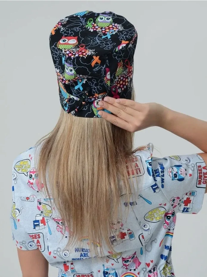 Колпак SVforma для медработников "Совы" с принтами - фото 6