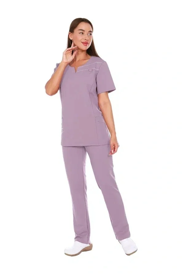 Костюм медицинский женский пыльная роза "Элен", футер РАСПРОДАЖА 20% - фото 2