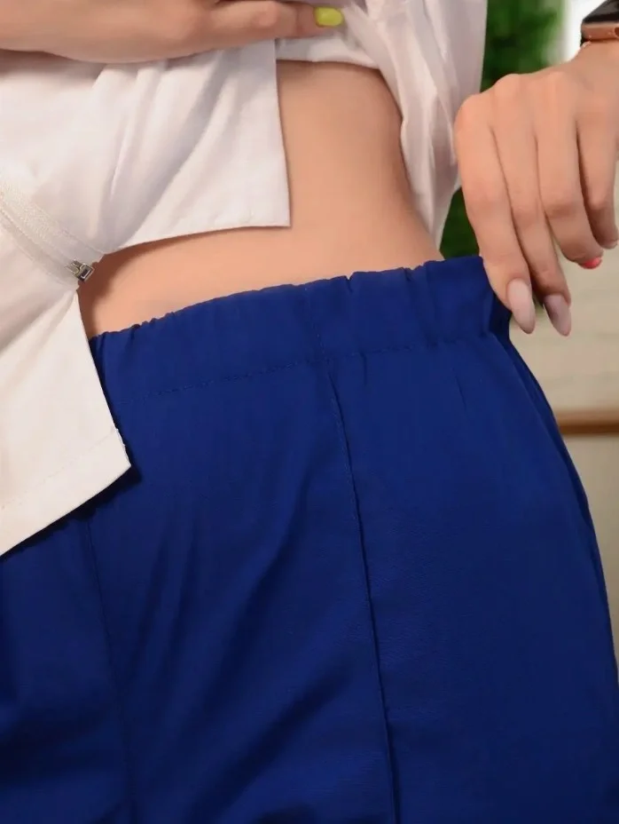 Костюм женский "Есения" белый с васильком - фото 16