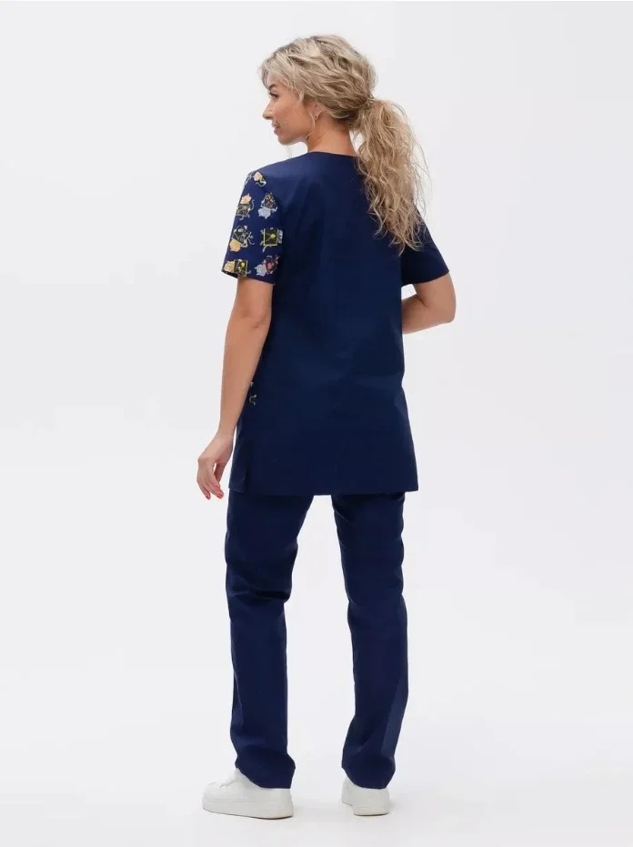 Костюм женский "Котики" т.-синий - фото 6