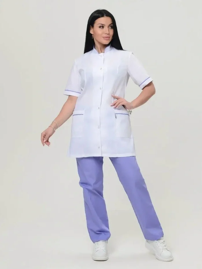 Костюм женский "Лея" белый с сиреневым - фото 5
