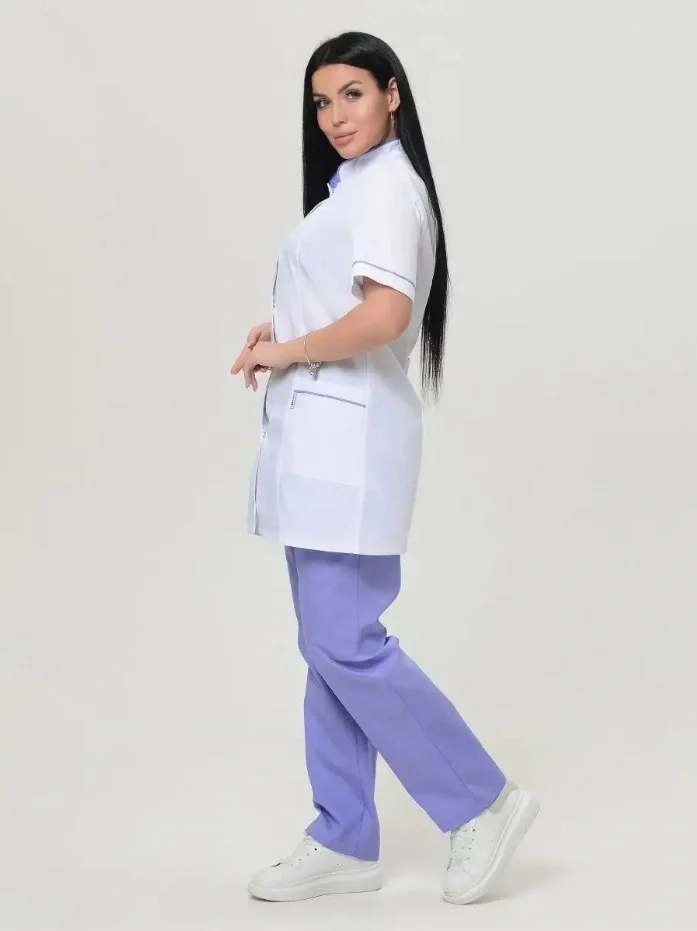 Костюм женский "Лея" белый с сиреневым - фото 6