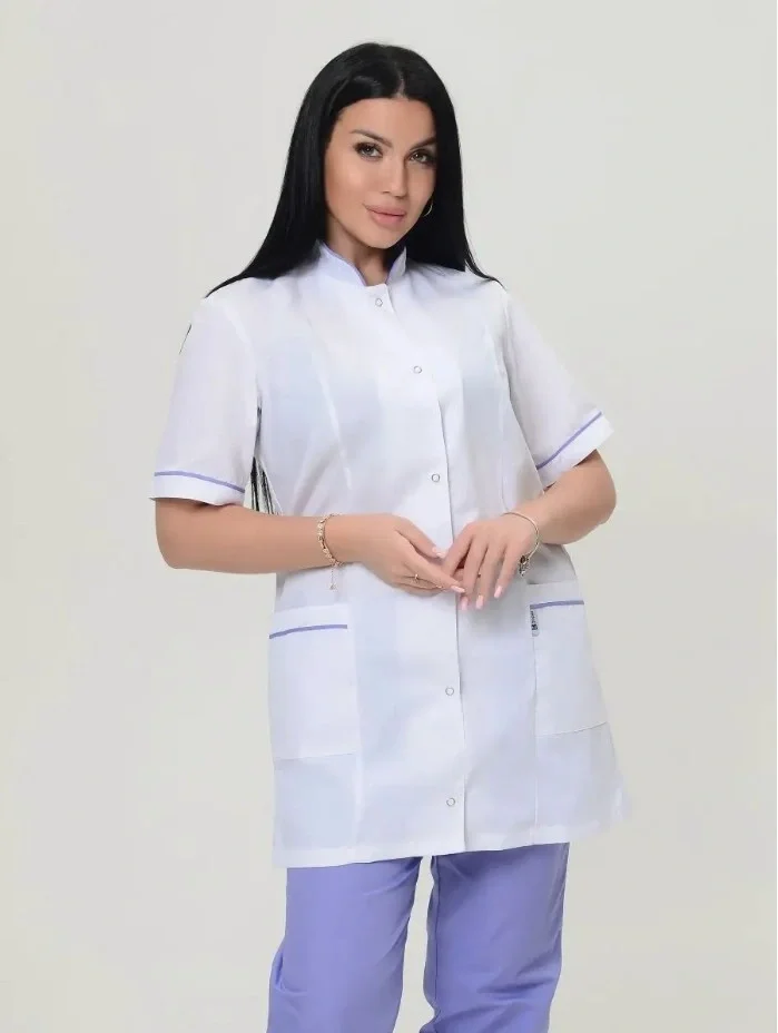 Костюм женский "Лея" белый с сиреневым - фото 8