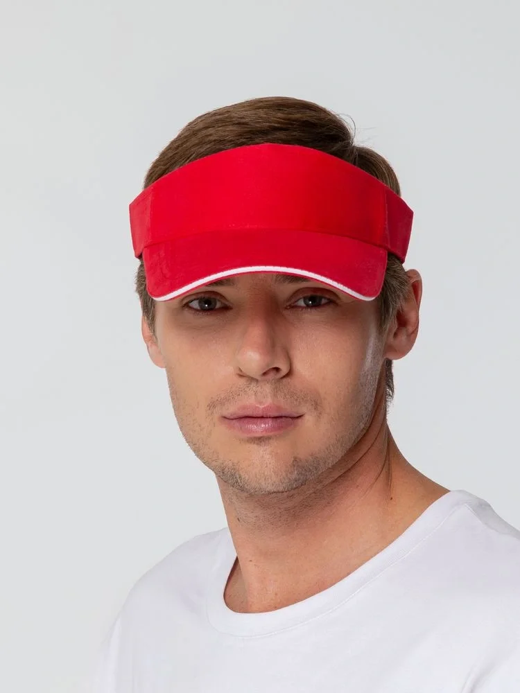 Козырек Active, красный с белым кантом - фото 7
