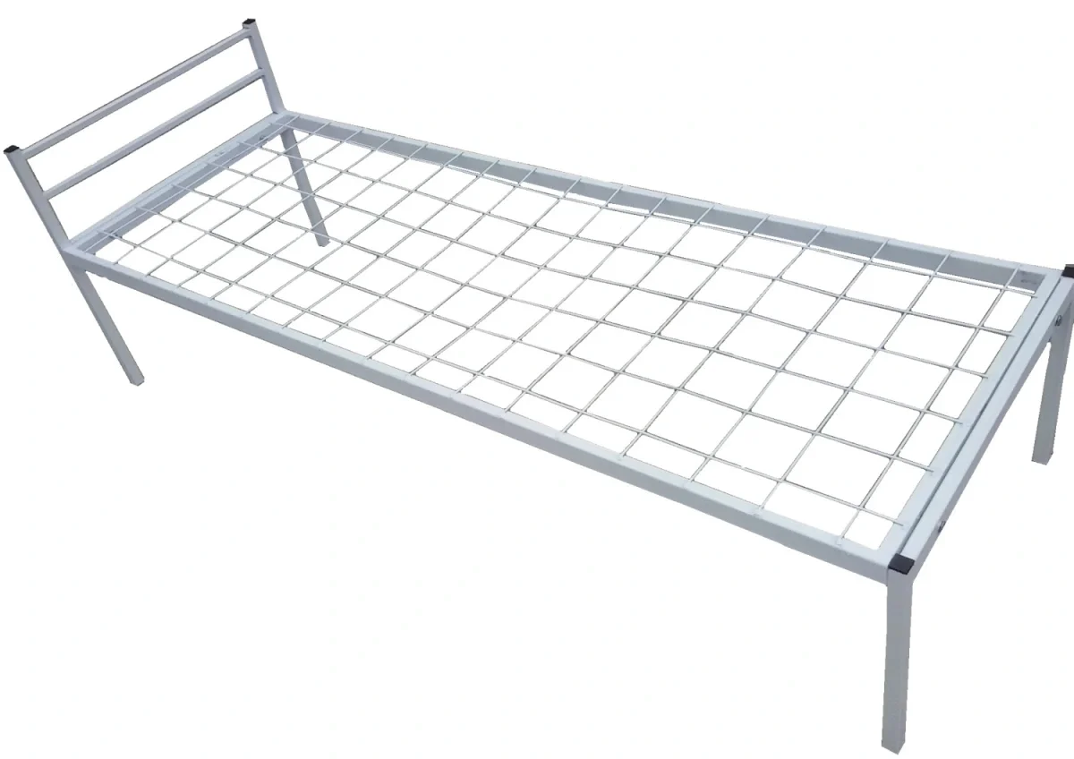 Кровать одноярусная металлическая, порошковое покрытие - фото 1