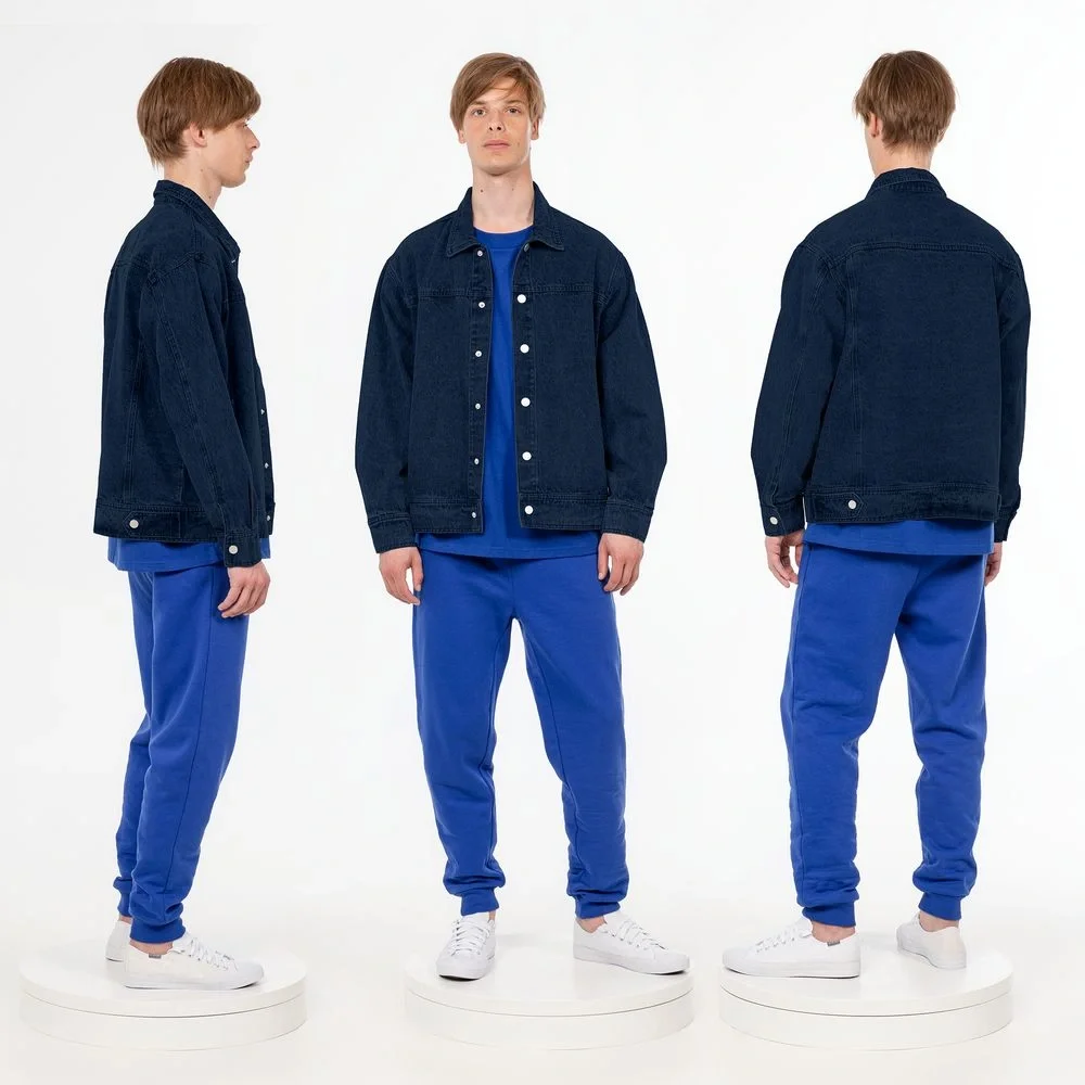 Куртка джинсовая O1, темно-синяя - фото 6