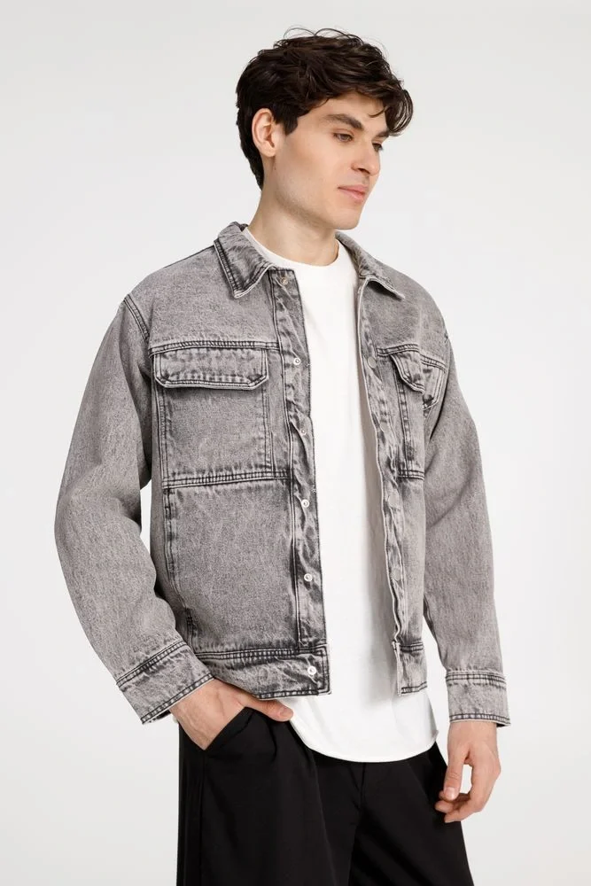 Куртка джинсовая O2, серая - фото 9