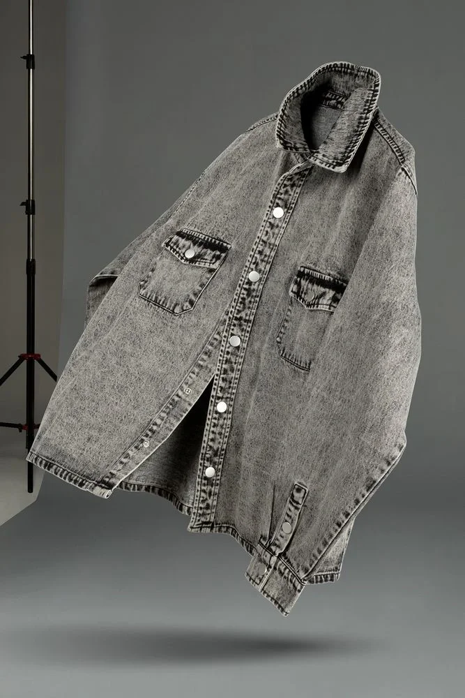 Куртка джинсовая O3, серая - фото 13