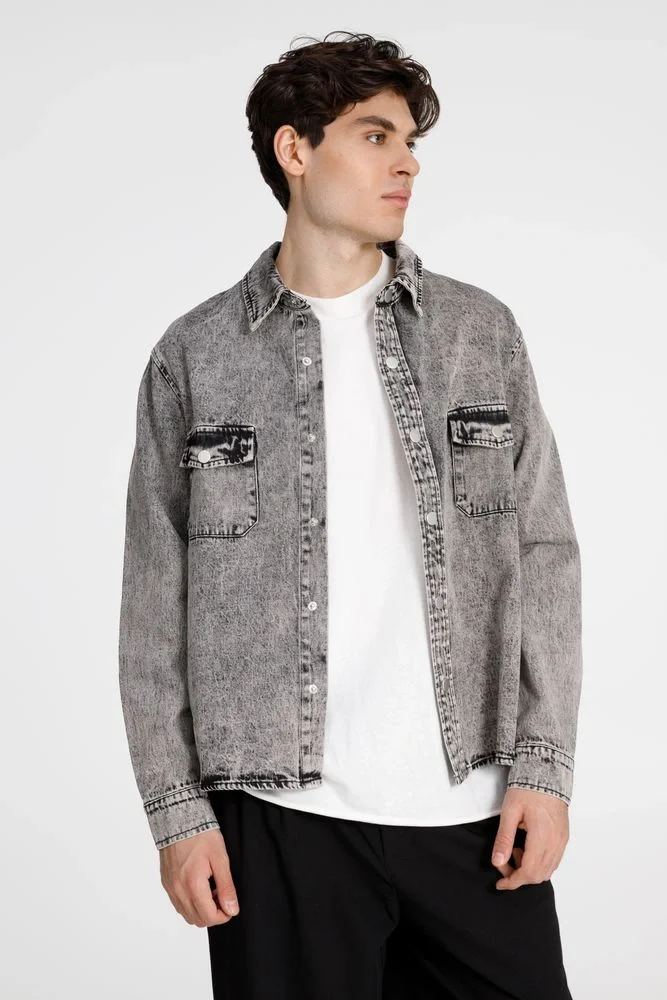 Куртка джинсовая O3, серая - фото 3