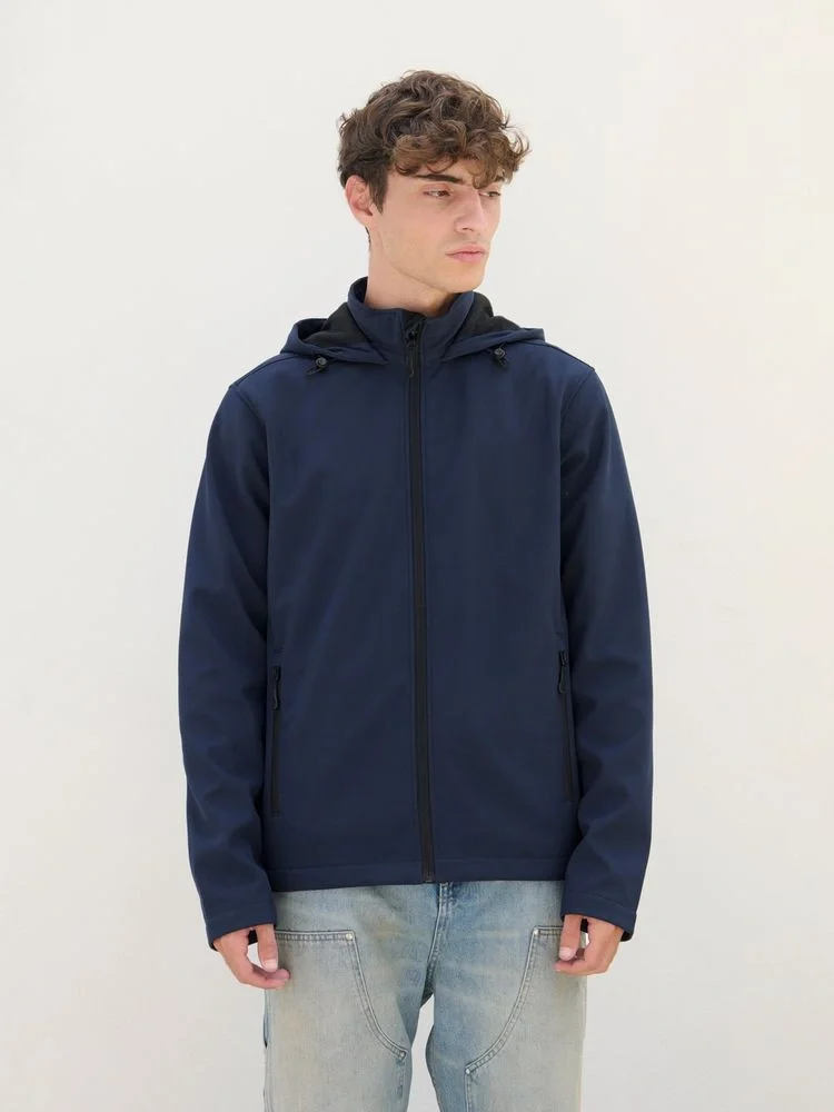 Куртка софтшелл с капюшоном мужская Race Men, черная - фото 4