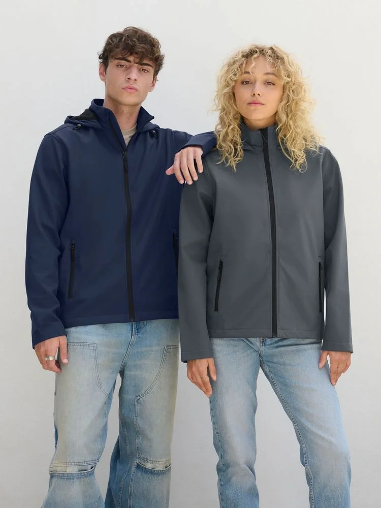 Куртка софтшелл с капюшоном мужская Race Men, черная - фото 6