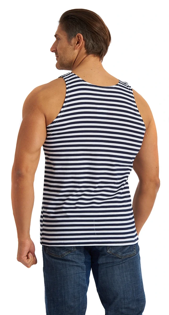 Майка-тельняшка, т-синяя - фото 5