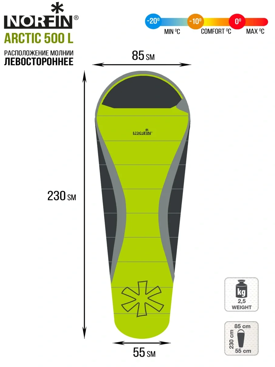 Мешок-кокон спальный Norfin ARCTIC 500 L - фото 7