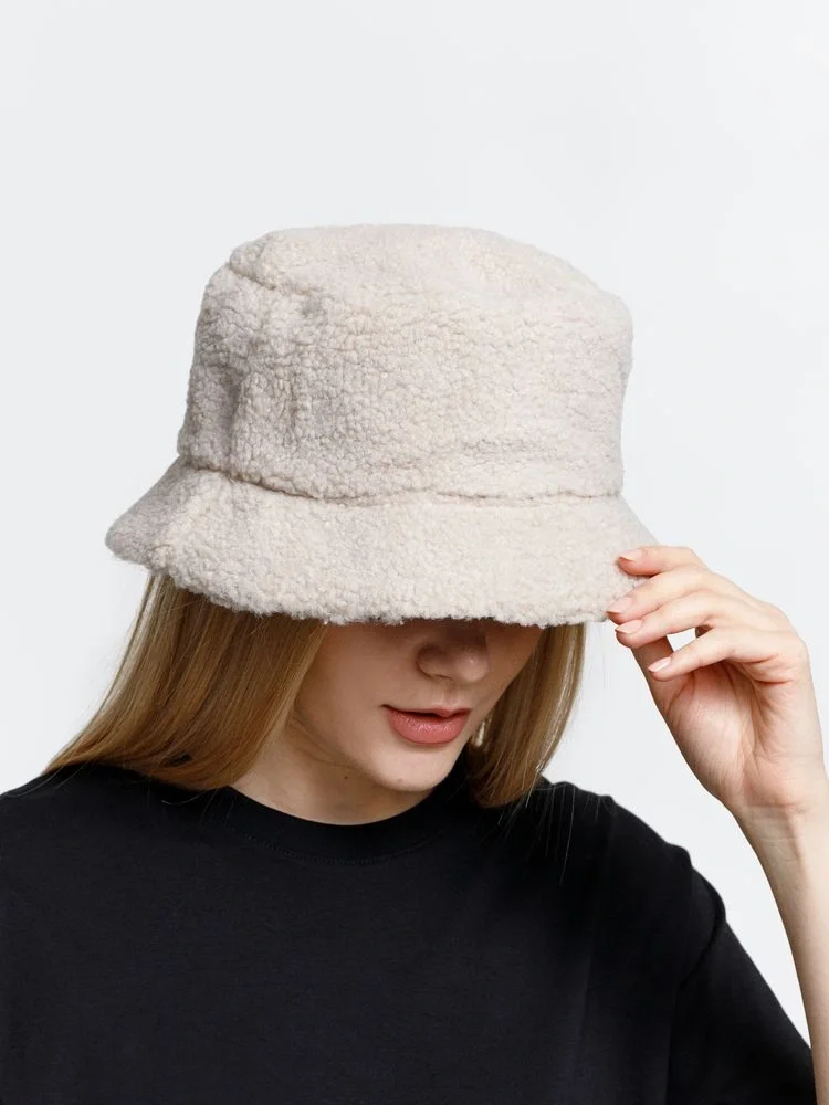 Панама Bucket двусторонняя утепленная, хаки с бежевым - фото 6