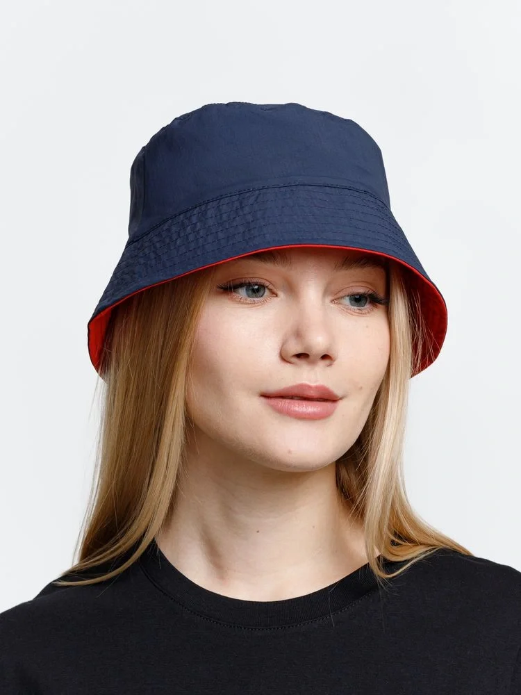 Панама Nylon двусторонняя, темно-синяя с красным - фото 7