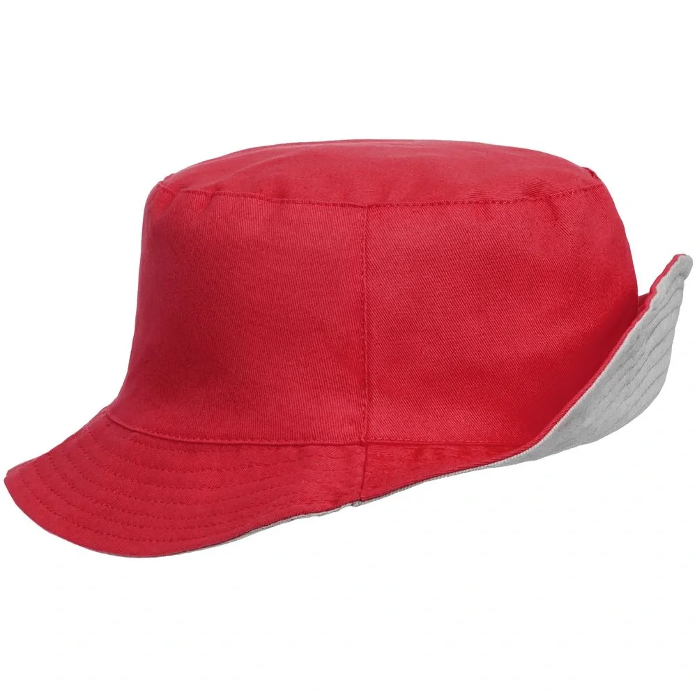 Панама Summer двусторонняя, красная с серым - фото 1