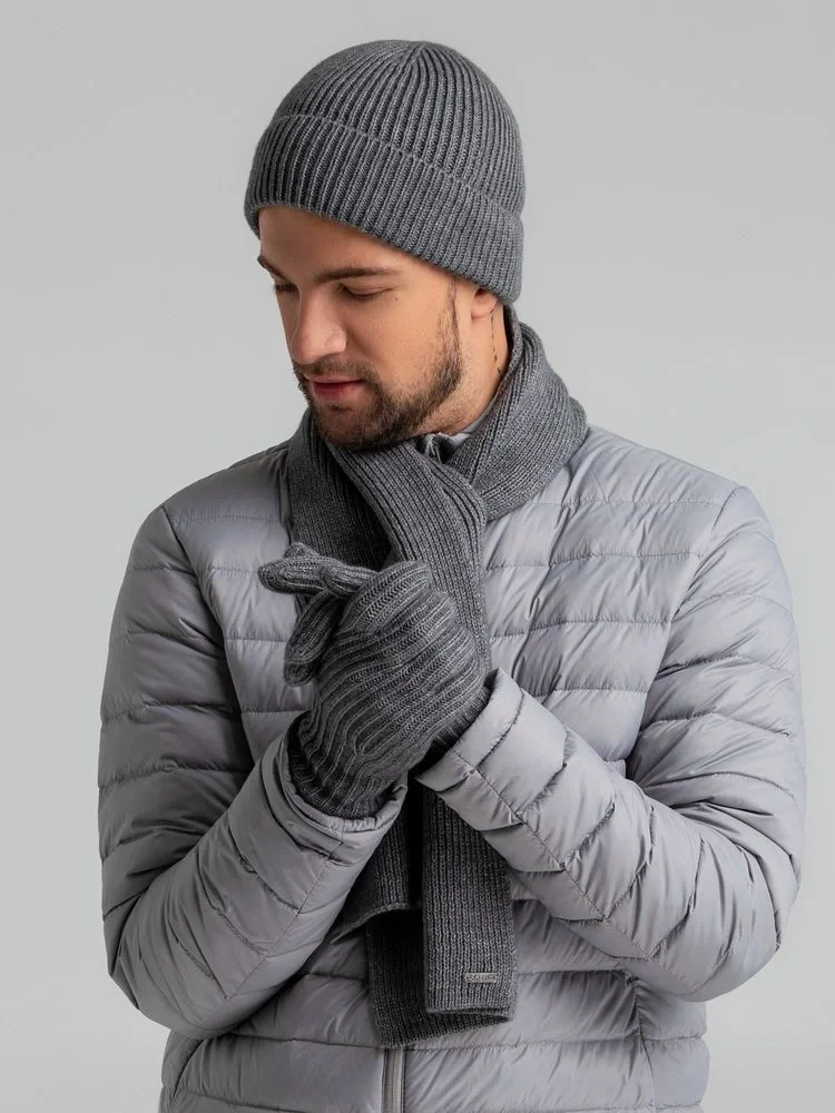 Перчатки Bernard, серый меланж - фото 4