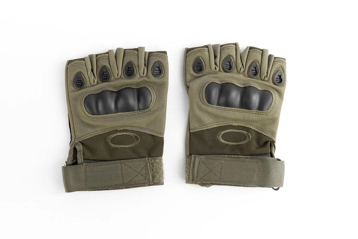 Перчатки тактические без пальцев "АЛЬФА"(ХАКИ)-К - фото 2