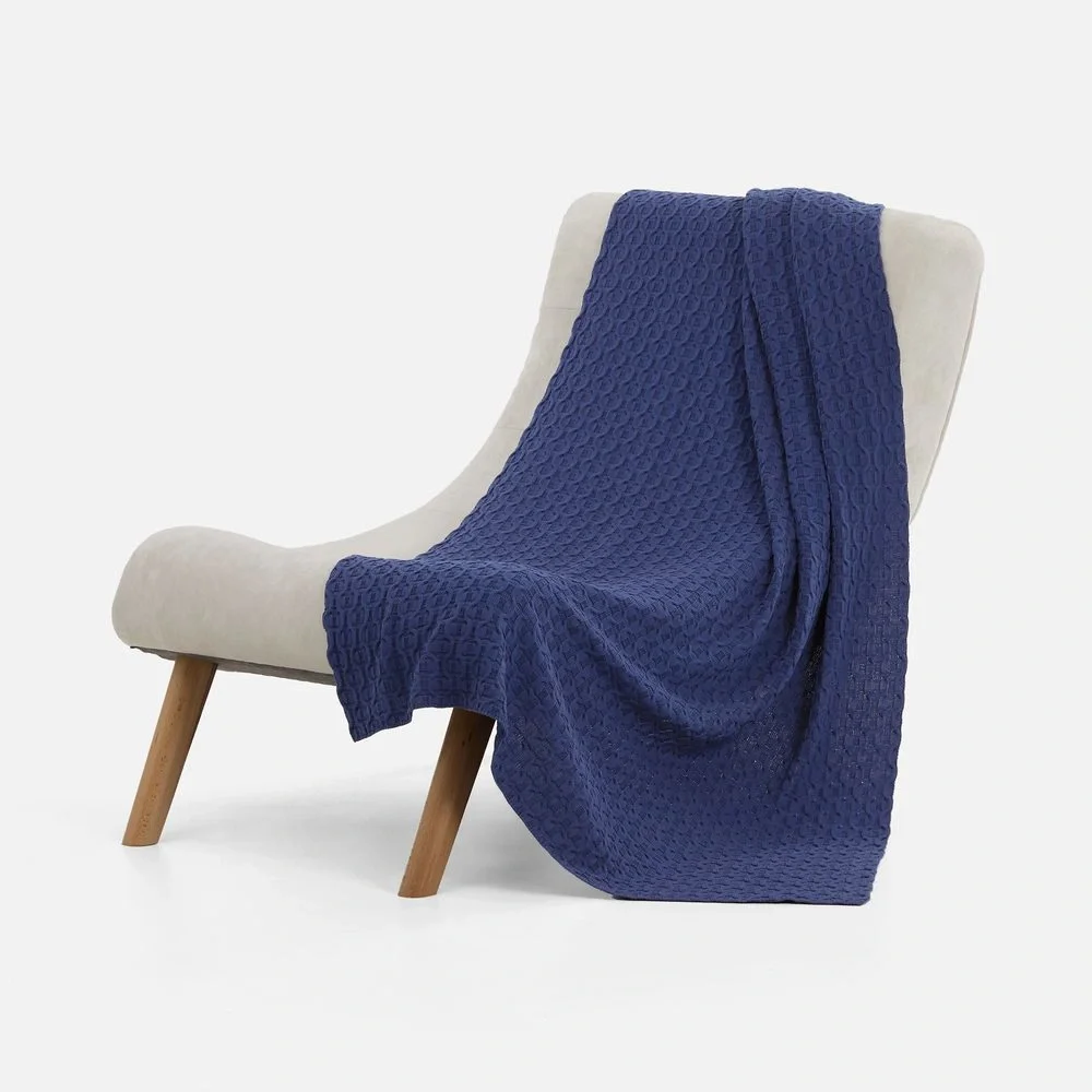 Плед Braidera, синий (черника) 90х160 см - фото 2