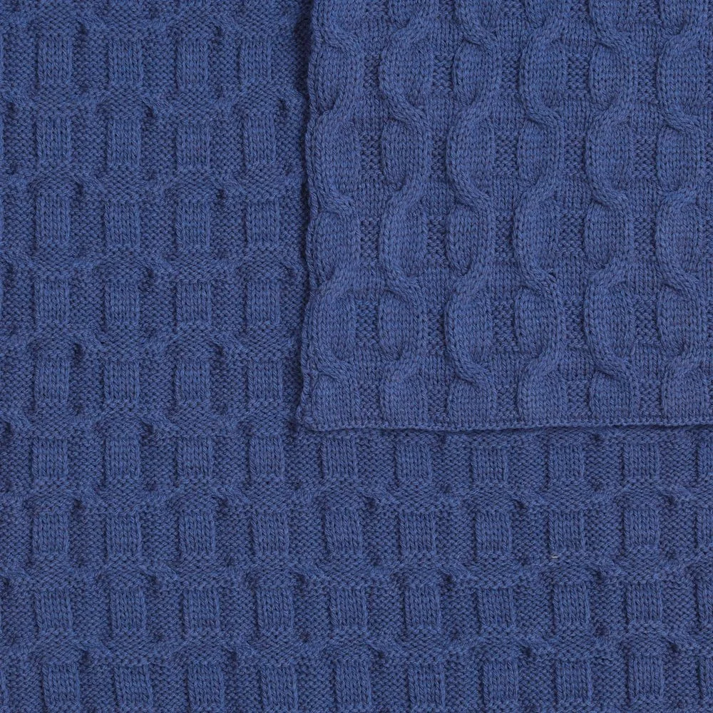 Плед Braidera, синий (черника) 90х160 см - фото 3