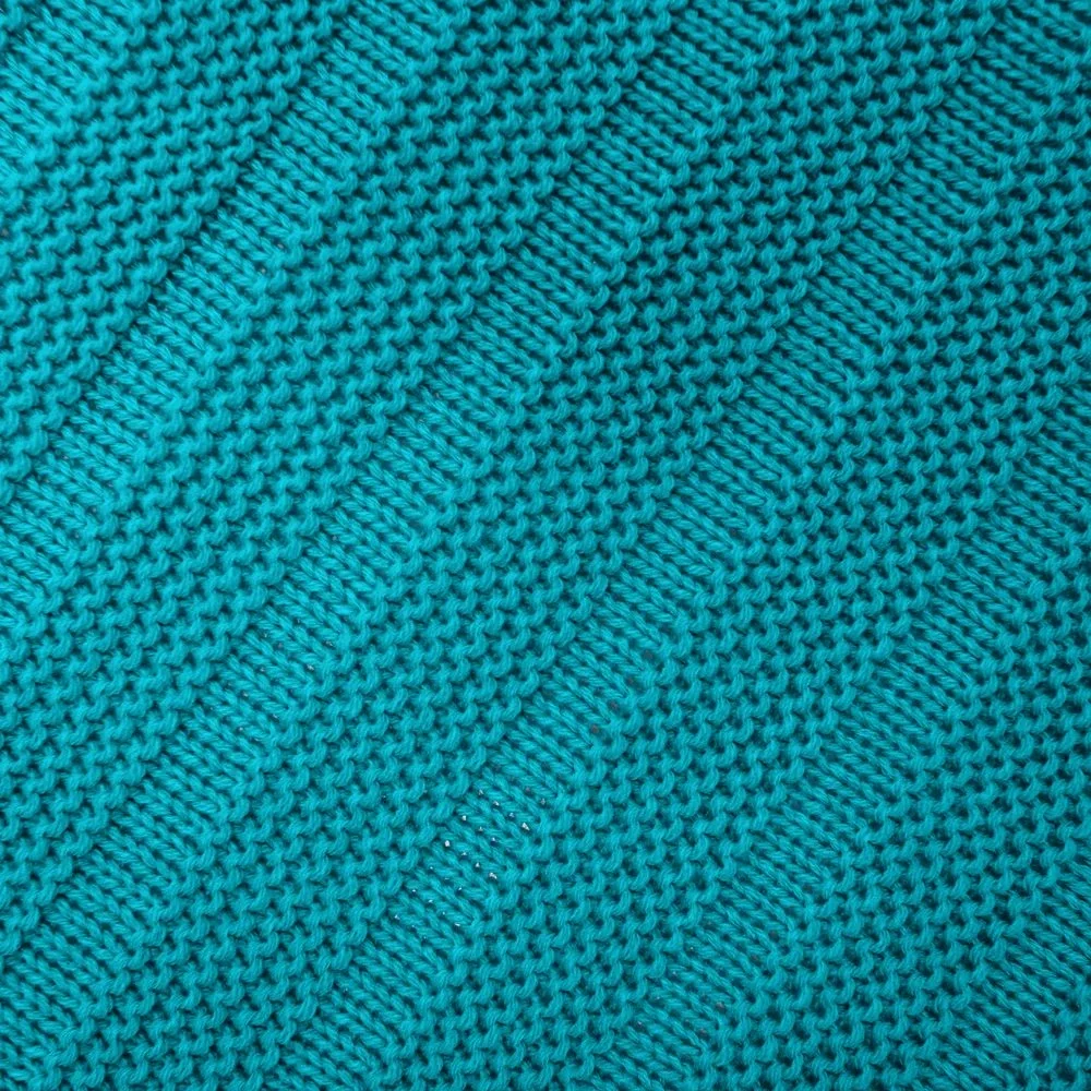 Плед Field, бирюзовый 90х160 см - фото 4