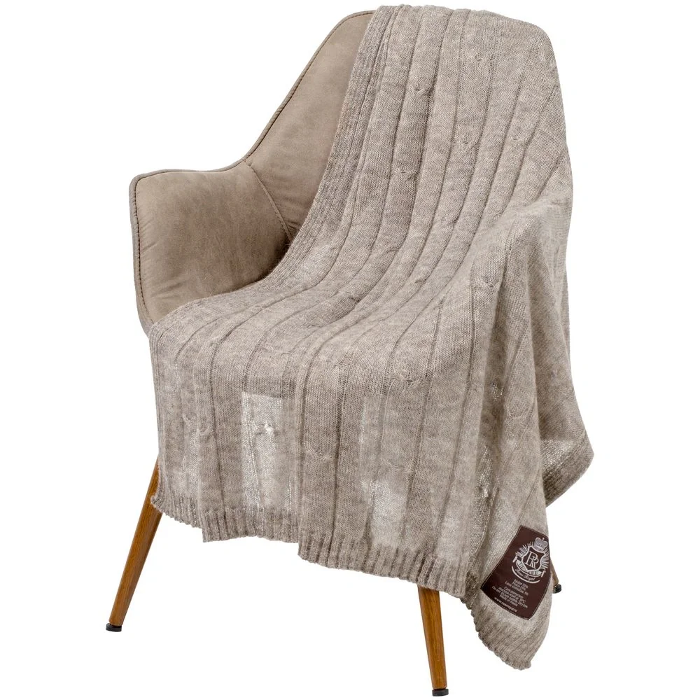 Плед Grasse, бежево-серый 130х170 см - фото 9