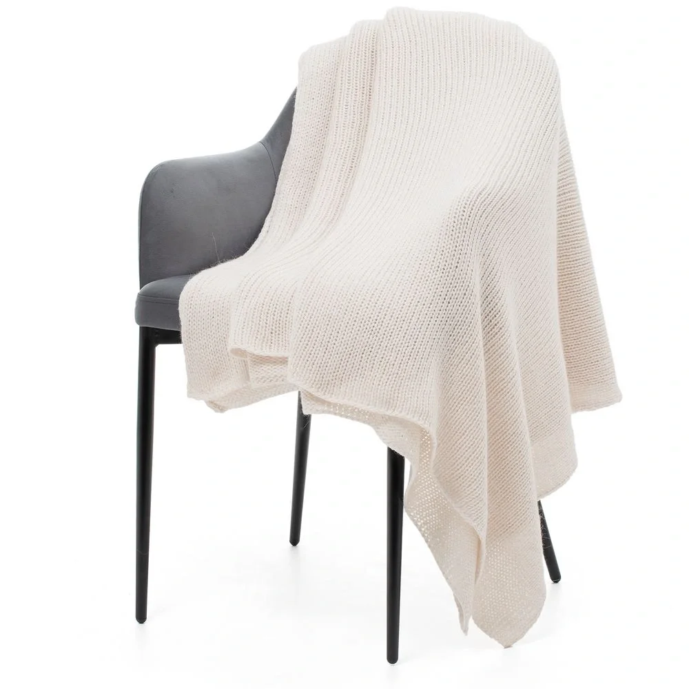 Плед Knitly, белый 160x200 см - фото 1