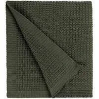 Плед Lattice, зеленый меланж (оливковый) 130х200 см - фото 1