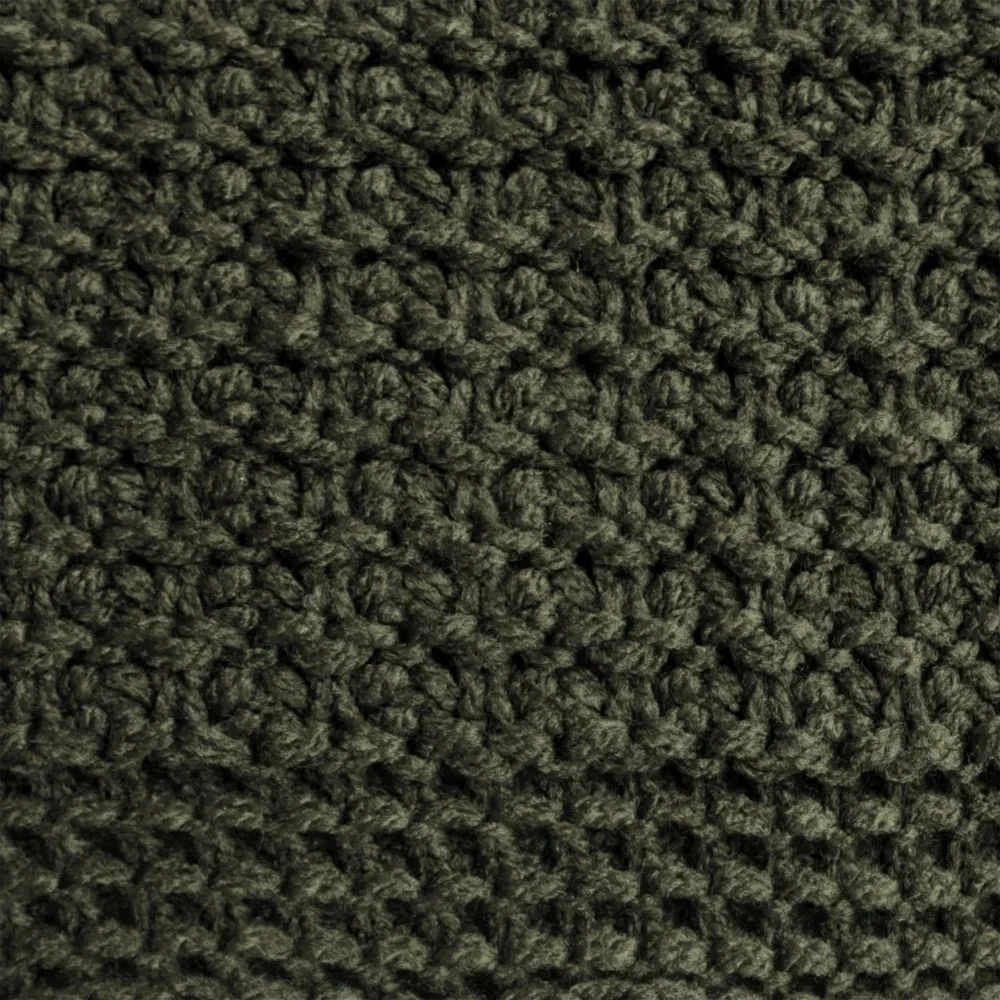 Плед Lattice, зеленый меланж (оливковый) 130х200 см - фото 4