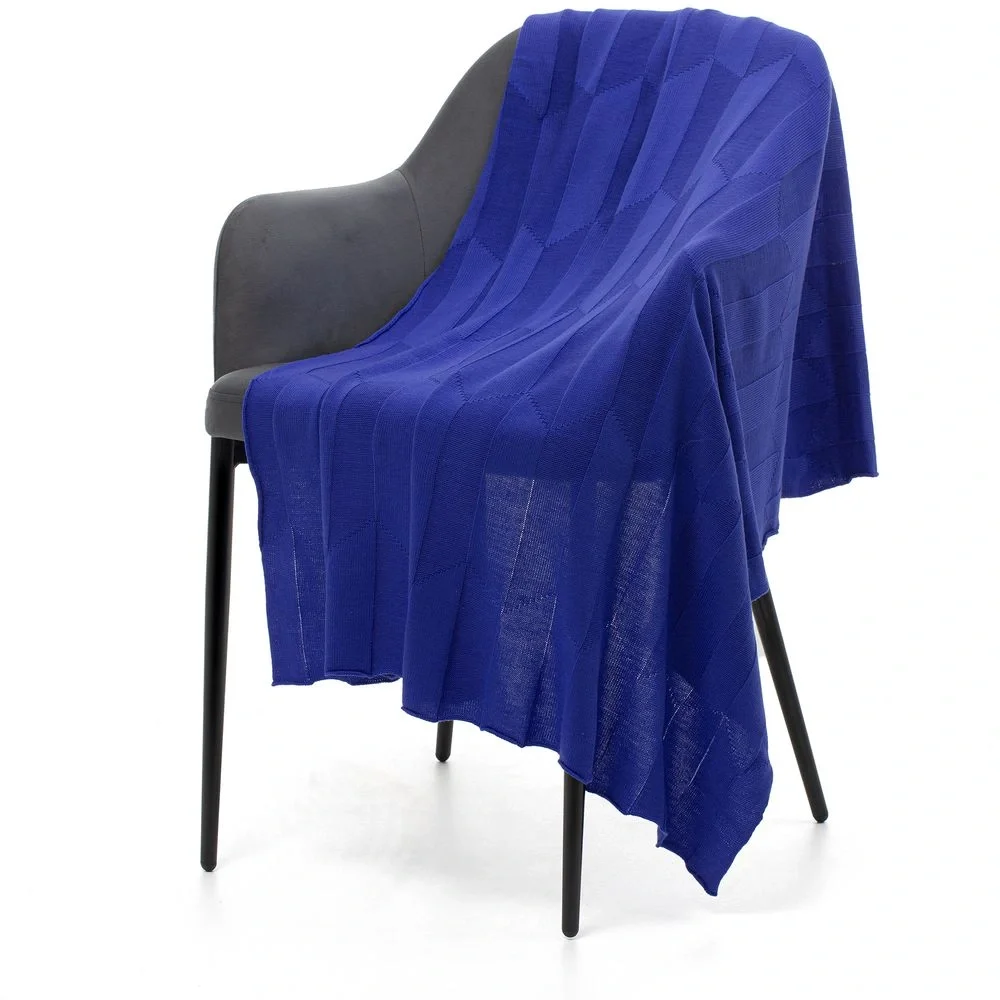 Плед Rombus, синий (василек) 110x170 см - фото 1