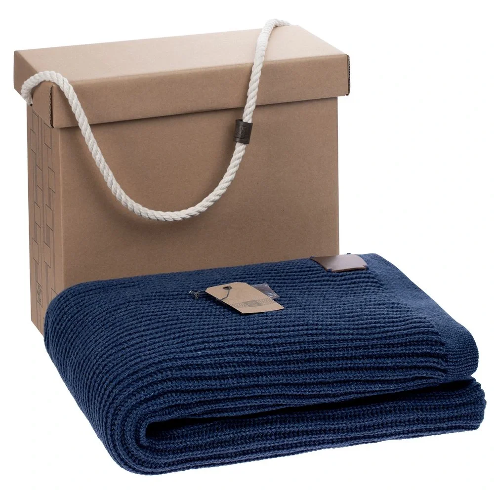 Плед Shirr, синий (деним) 125х170 см - фото 9