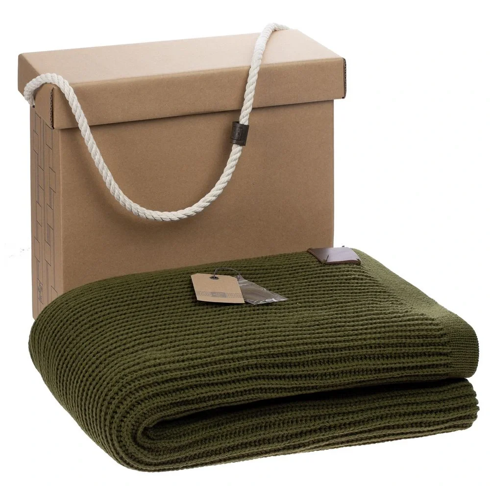 Плед Shirr, зеленый (оливковый) 125х170 см - фото 8