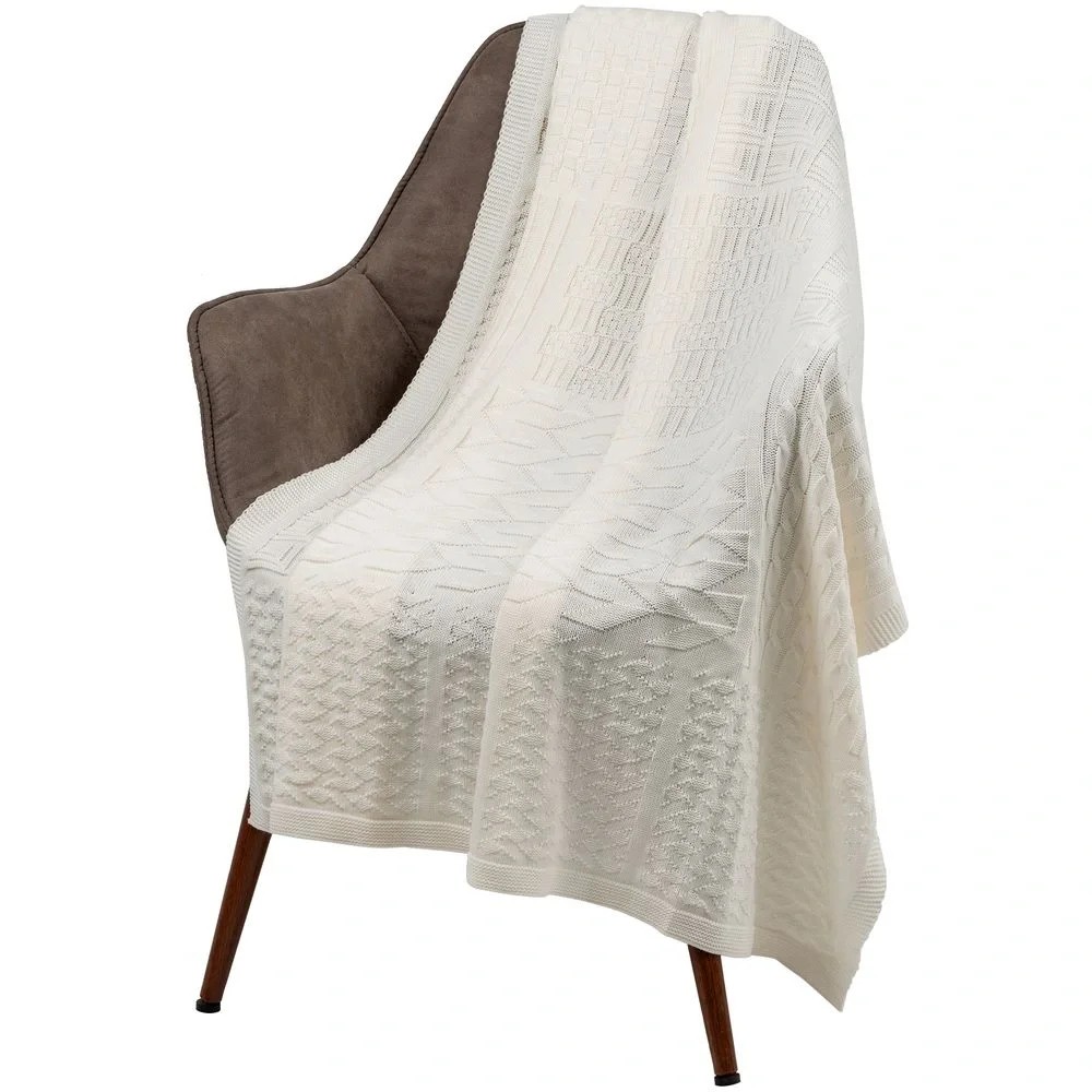 Плед Snippet, молочно-белый 120х180см - фото 1