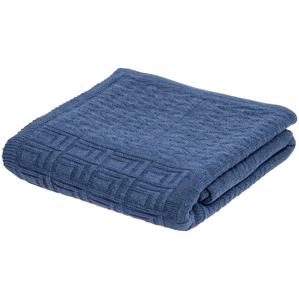 Плед Snippet, синий меланж (джинс) 120х180см - фото 5