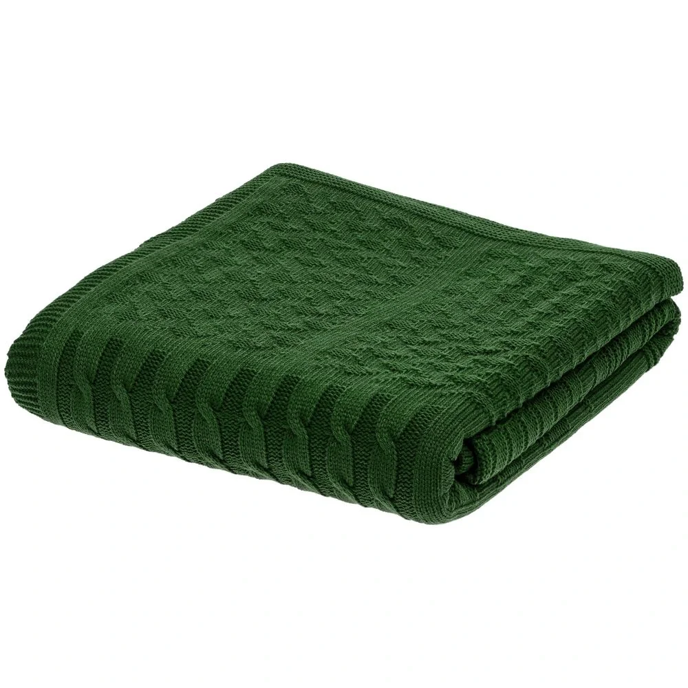 Плед Snippet, темно-зеленый 120х180см - фото 5