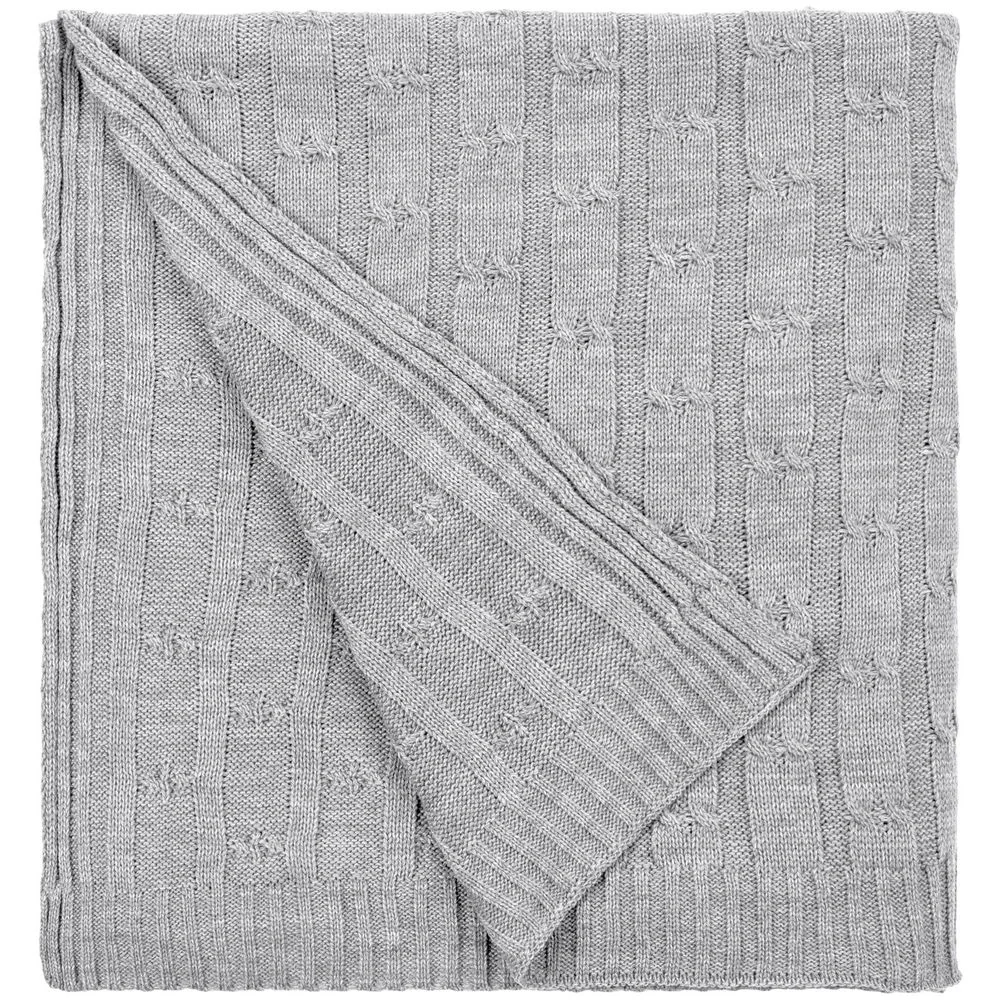 Плед Trenza, светло-серый 110х170 см - фото 1