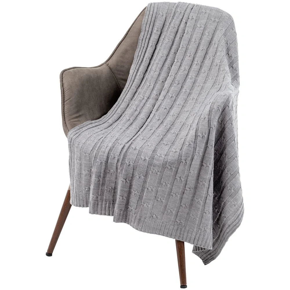 Плед Trenza, светло-серый 110х170 см - фото 5