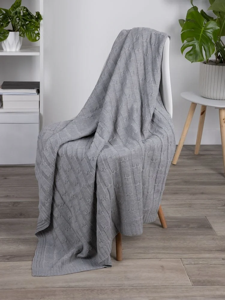 Плед Trenza, светло-серый 110х170 см - фото 6