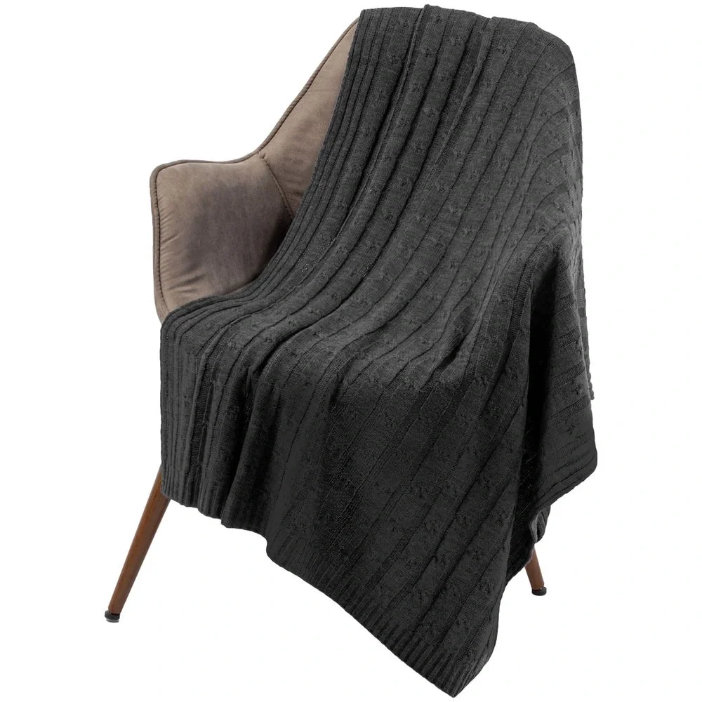 Плед Trenza, темно-серый 110х170 см - фото 5