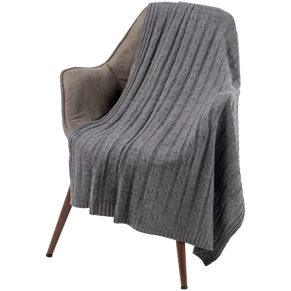 Плед Trenza, серый 110х170 см - фото 5