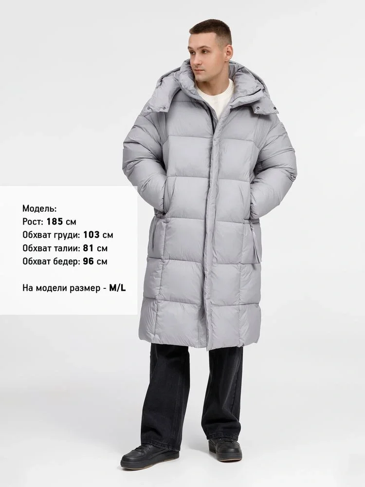 Пуховик унисекс Kapsula, серый - фото 21