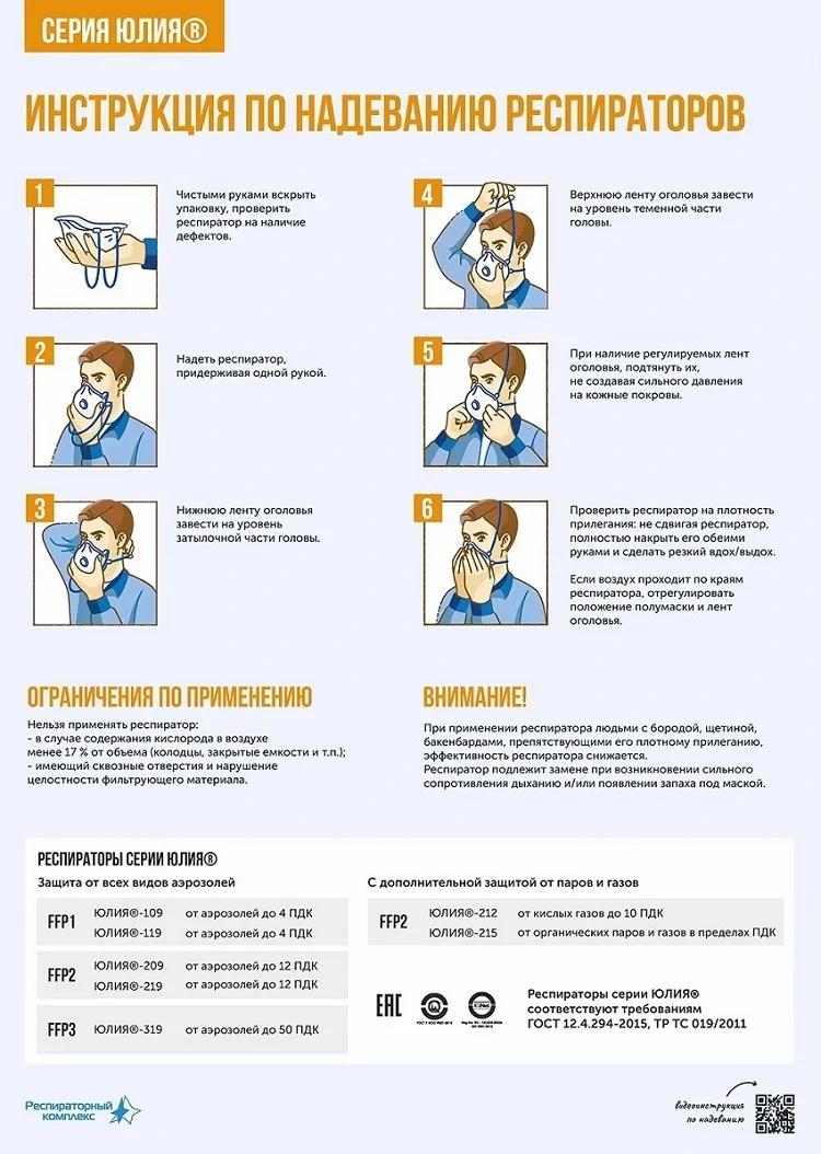 Респиратор с клапаном выдоха ЮЛИЯ®-119 FFP1 R D (аналог 3М 8112) - фото 4