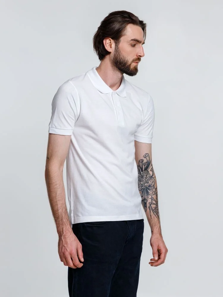 Рубашка поло мужская Adam, белая - фото 9