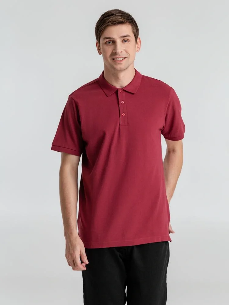 Рубашка поло мужская Neptune, вишнево-красная - фото 10
