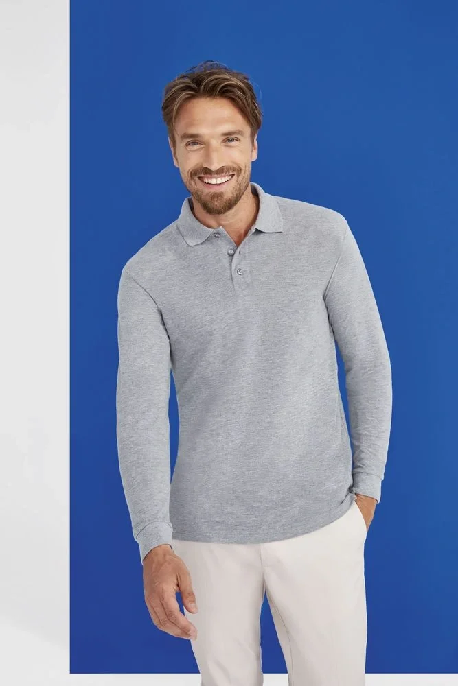 Рубашка поло мужская с длинным рукавом Star 170, темно-синяя - фото 5